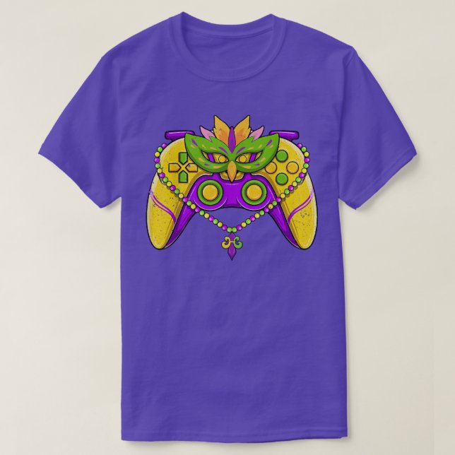 Video Game Controller Gamer Mardi Gras Boys Mens T T-Shirt (Design Front)