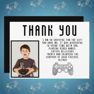 Video Game Controller Gaming Photo Birthday Thank You Card