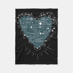 Video Game Controller Heart T Shirt For Gamers And Fleece Blanket