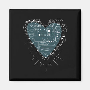 Video Game Controller Heart T Shirt For Gamers And Magnet