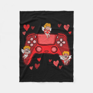 Video-game Controller Heart Valentines Day Cute Ga Fleece Blanket
