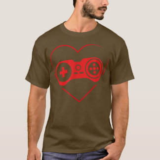 Video Game Controller Heartbeat Valentine's Gamer T-Shirt