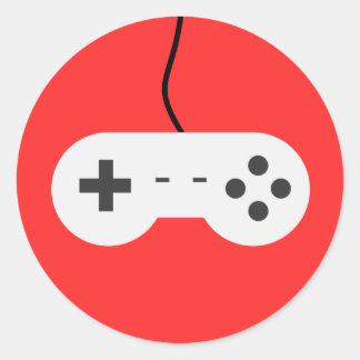 Video Game Controller Icon Classic Round Sticker