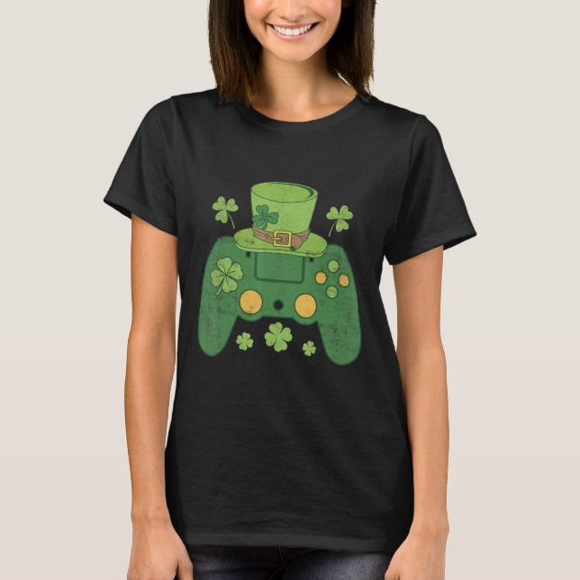 Video Game Controller Irish Gamer Boys Happy St Pa T-Shirt (Front)