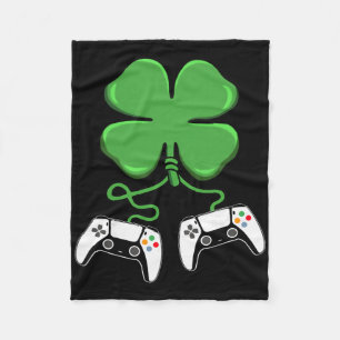 Video Game Controller Irish Gamer Boys St Patricks Fleece Blanket
