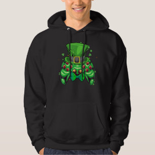 Video game controller irish gamer boys st patricks hoodie