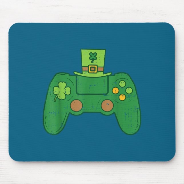 Video Game Controller Irish Gamer Boys St Patricks Mouse Pad (Front)