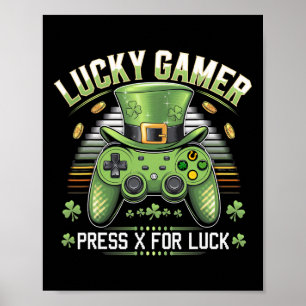 Video Game Controller Irish Gamer Boys St Patricks Poster