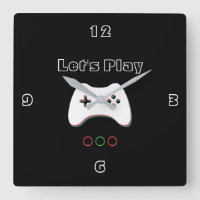 Video Game Controller, Let's Play, Red & Green Art