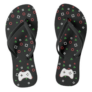 Video Game Controller, Let's Play, Red & Green Art Thongs