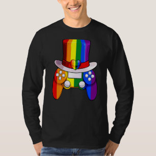 Video Game Controller Lgbt Q Cool Rainbow Flag Gay T-Shirt