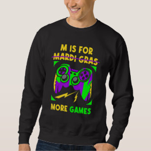 Video Game Controller Mardi Gras Carnival Party Bo Sweatshirt