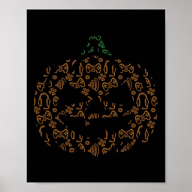 Video-game Controller Pumpkin Halloween Costume Ga Poster (Front)