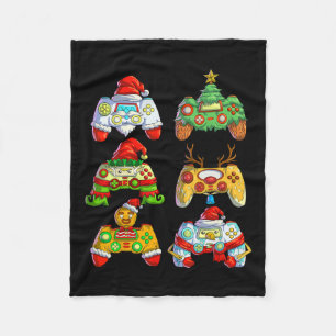 Video Game Controller Santa Hat Christmas Gamer 2 Fleece Blanket