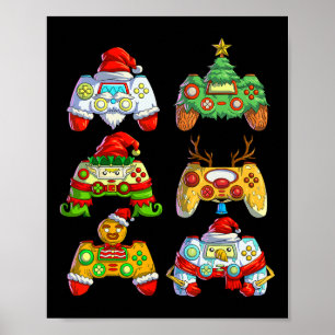 Video Game Controller Santa Hat Christmas Gamer 2 Poster