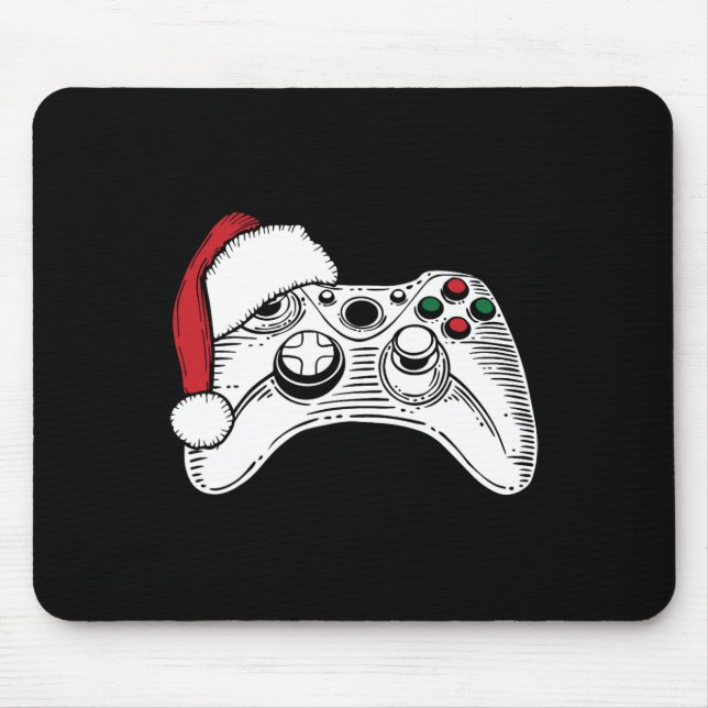 Video-game Controller Santa Hat Christmas Gaming X Mouse Pad (Front)