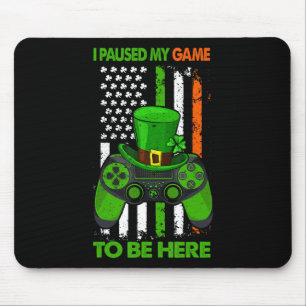 Video Game Controller St Patricks Shamrock Irish F Mouse Pad