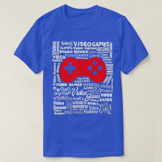 Video Game Controller Text Word Cloud  Cool Art  T-Shirt (Design Front)
