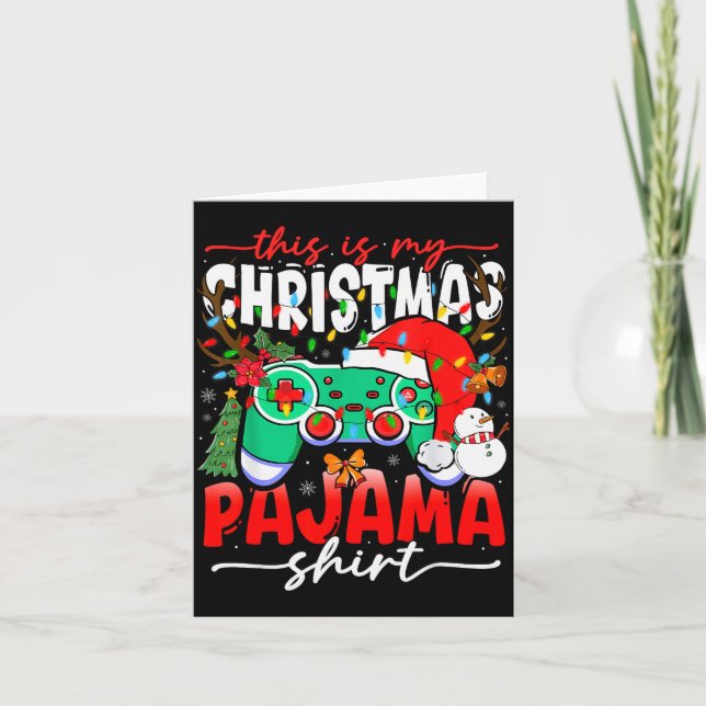Video Game Controller This Is My Christmas Pajama  Card (Front)