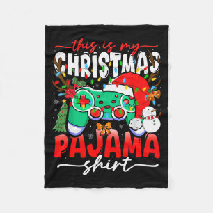 Video Game Controller This Is My Christmas Pajama Fleece Blanket