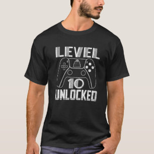 Video Game Controller Unlocked Level 10 Birthday B T-Shirt