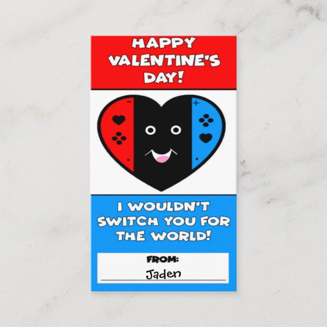 Video Game Controller Valentine’s Day Card (Front)
