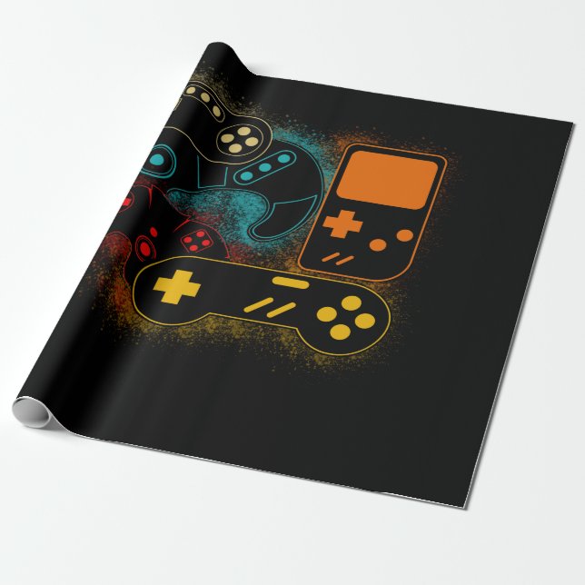Video Game Controller Wrapping Paper (Unrolled)