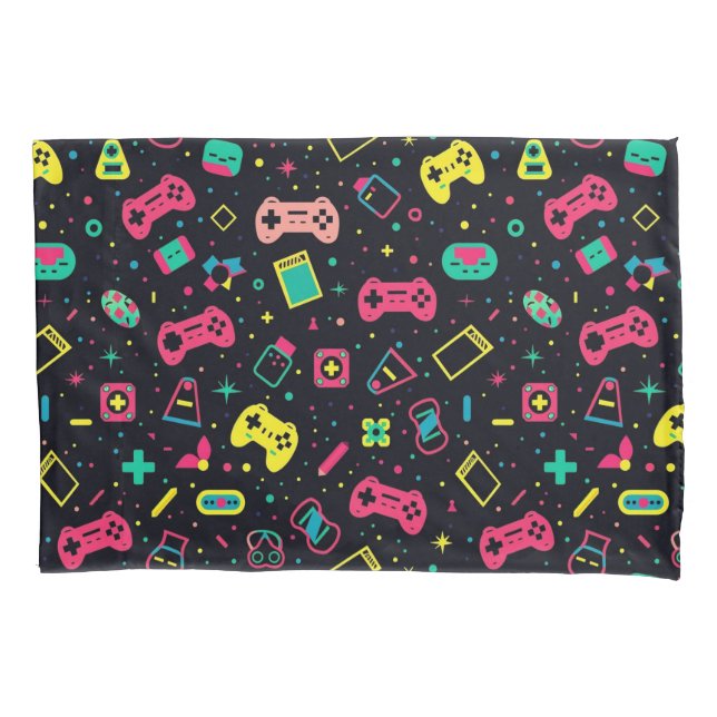Video Game Controllers and Toys Pattern  Pillowcase (Front)