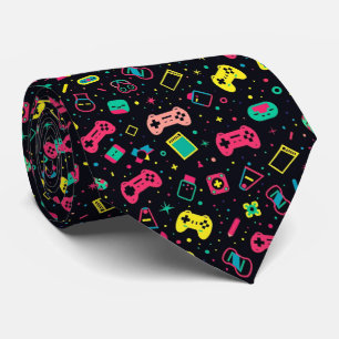 Video Game Controllers and Toys Pattern  Tie