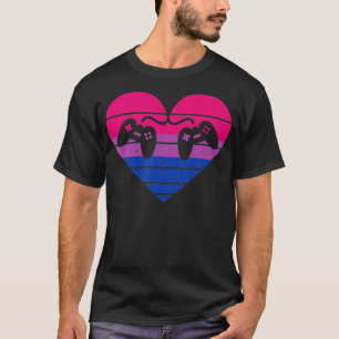 Video Game Controllers Heart Gamer LGBTQ Biseual G T-Shirt