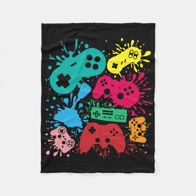 Video Game Controllers Retro 80's 90's Generation  Fleece Blanket (Front)