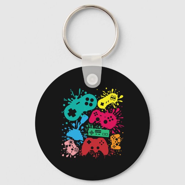 Video Game Controllers Retro 80's 90's Generation  Key Ring (Front)