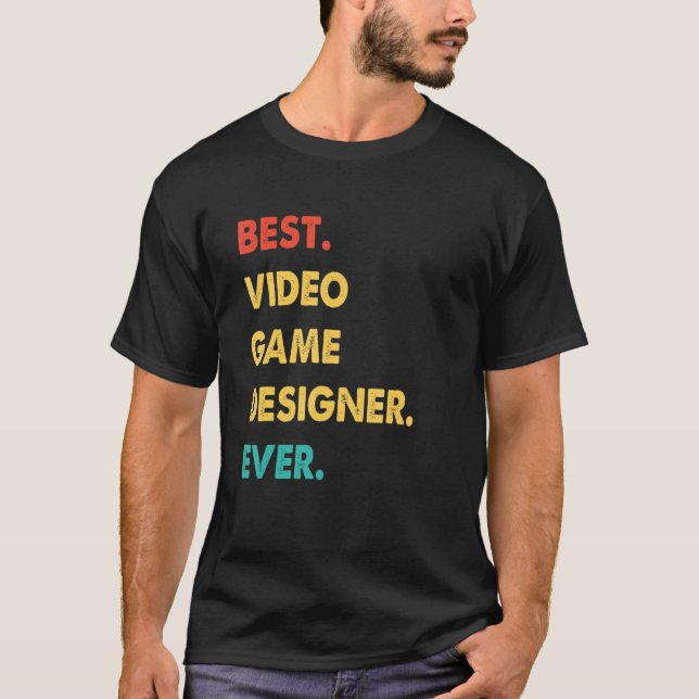 Video Game Designer Retro Best Video Game Designer T-Shirt (Front)