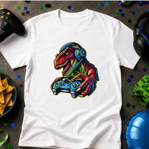 Video Game Dinosaur Gaming Birthday Party T-Shirt