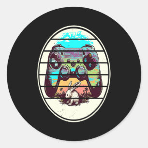 Video Game Easter Bunny Gaming Controller Gamer Bo Classic Round Sticker