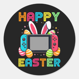 Video Game Easter Bunny Gaming Controller Gamer Bo Classic Round Sticker