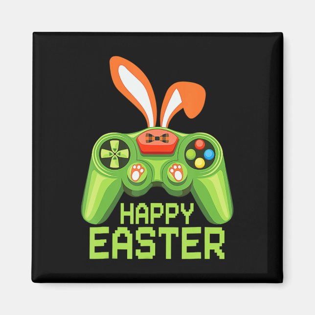 Video Game Easter Bunny Gaming Controller Gamer Bo Magnet (Front)