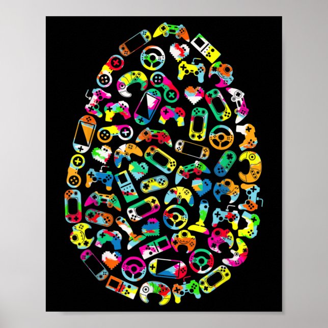 Video Game Easter Bunny Gaming Controller Gamer Bo Poster (Front)