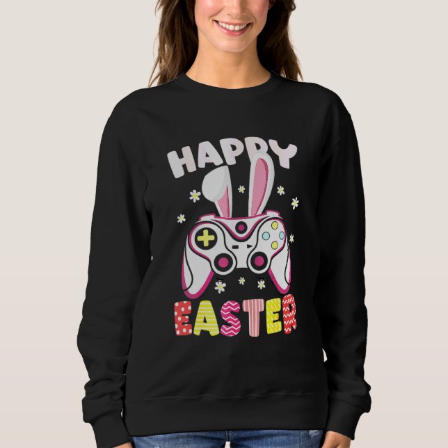 Video Game Easter Bunny Gaming Controller Gamer Bo Sweatshirt (Front)