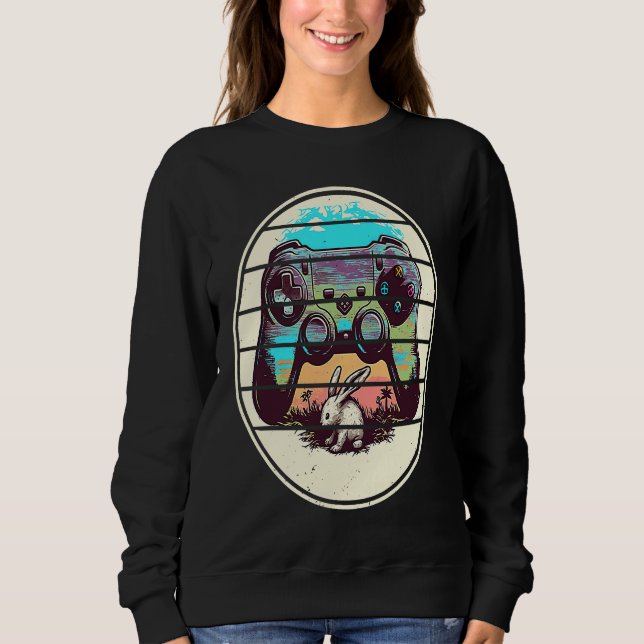 Video Game Easter Bunny Gaming Controller Gamer Bo Sweatshirt (Front)