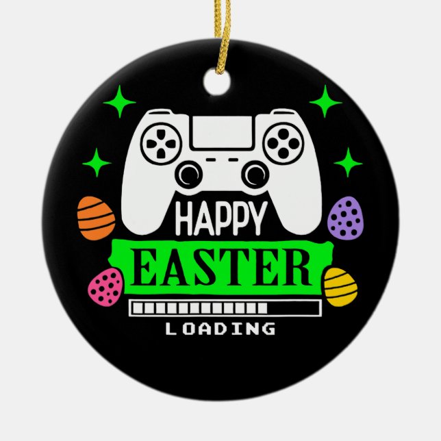 Video Game Easter Eggs Gaming Controller Gamer Ceramic Ornament (Front)