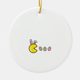 Video Game Eating Easter Eggs Retro Gamer Men Boys Ceramic Ornament