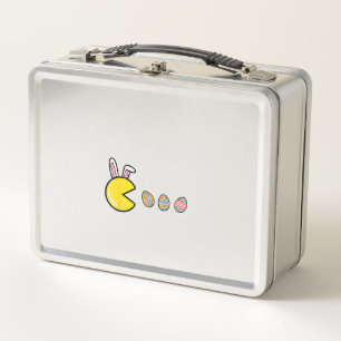 Video Game Eating Easter Eggs Retro Gamer Men Boys Metal Lunch Box