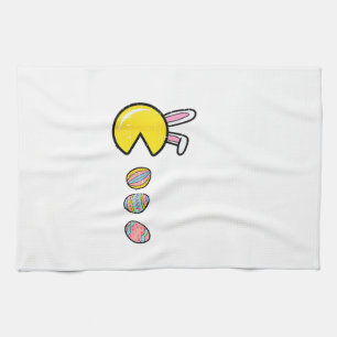 Video Game Eating Easter Eggs Retro Gamer Men Boys Tea Towel