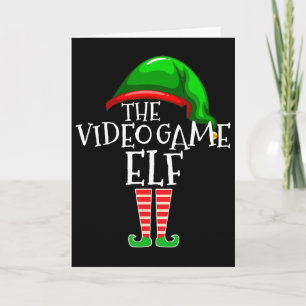Video Game Elf Group Matching Family Christmas Gif Card