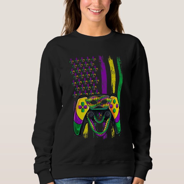 Video Game Flag Beads Kids Mardi Gras Shirts, Game Sweatshirt (Front)