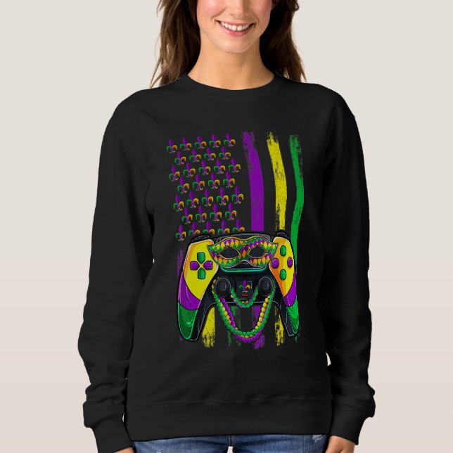 Video Game Flag Beads Kids Mardi Gras Shirts, Game Sweatshirt (Front)