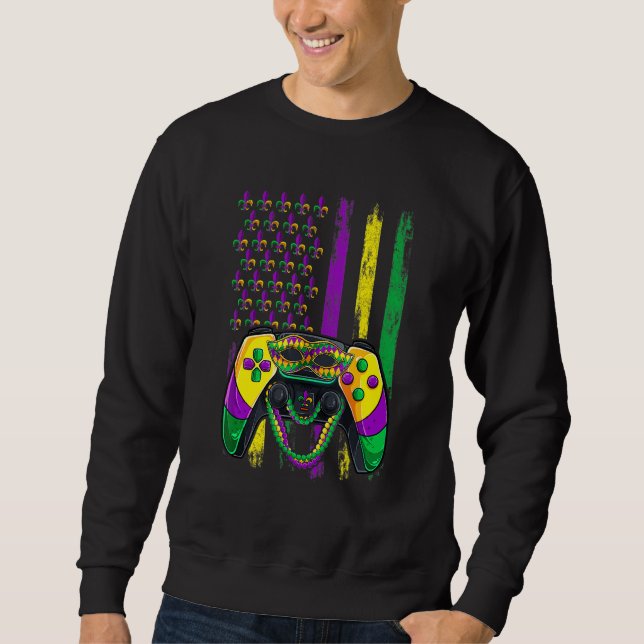 Video Game Flag Beads Kids Mardi Gras Shirts, Game Sweatshirt (Front)