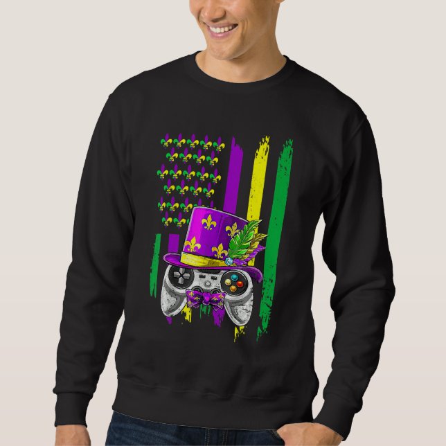 Video Game Flag Beads Kids Mardi Gras Shirts, Game Sweatshirt (Front)