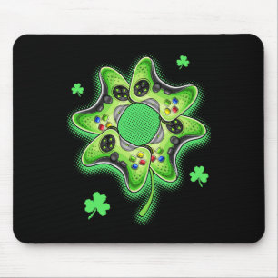 Video Game Four Leaf Clover St. Patrick's Day Game Mouse Pad